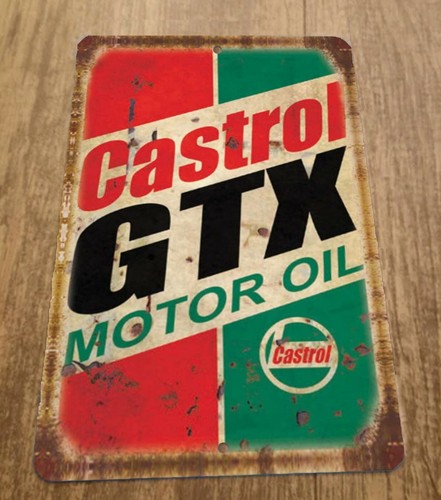 Castrol Oil Gtx - Panneau mural en métal avec publicité